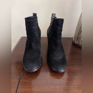 Paul Green Rockin Leather Suede Metallic Distressed Ankle Boots